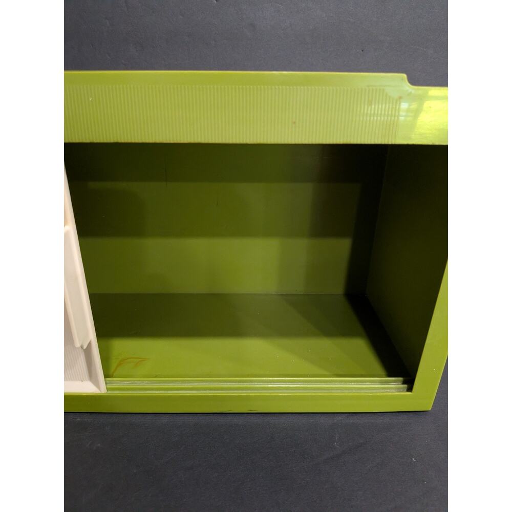 Storage Cabinet Kitchen Bathroom Retro 1960s 1970s Green Plastic Wall Hanging - Picture 6 of 15